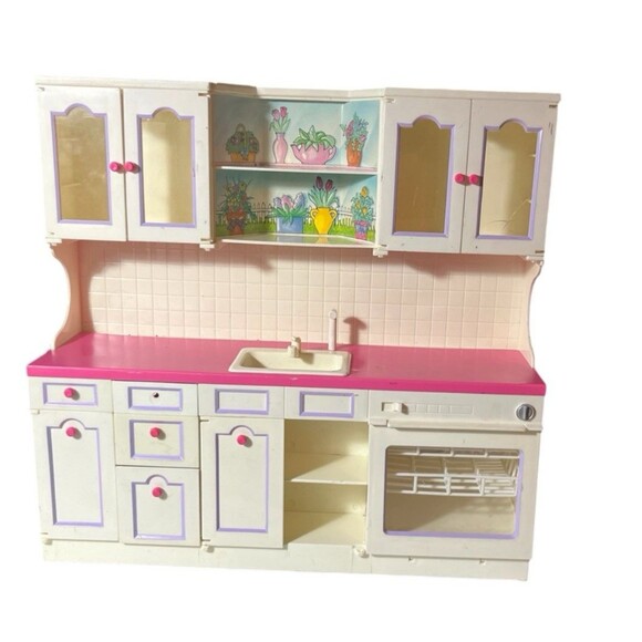 Tyco Vintage Kitchen Littles Deluxe Kitchen Center Refrigerator Stove WORKS READ - Picture 2 of 15